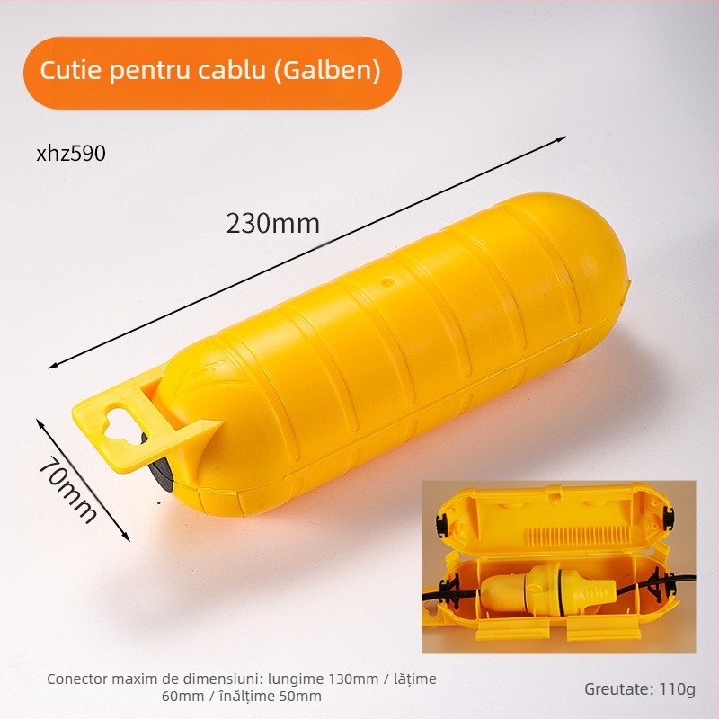 Cutie de conexiune cablu exterior, etanșă, cu o intrare și o ieșire, din plastic, rezistență înaltă