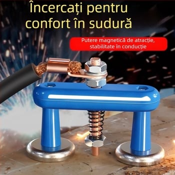 Asistent pentru sudură: clemă magnetică de împământare puternică cu vârf de fier fix