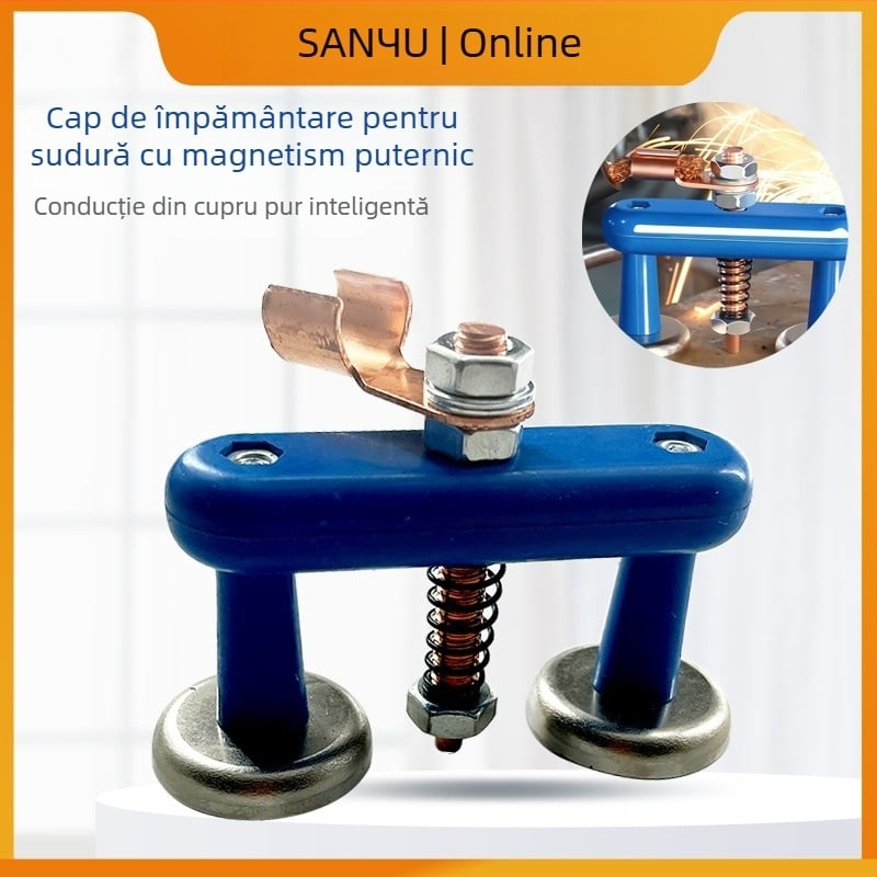 Asistent pentru sudură: clemă magnetică de împământare puternică cu vârf de fier fix