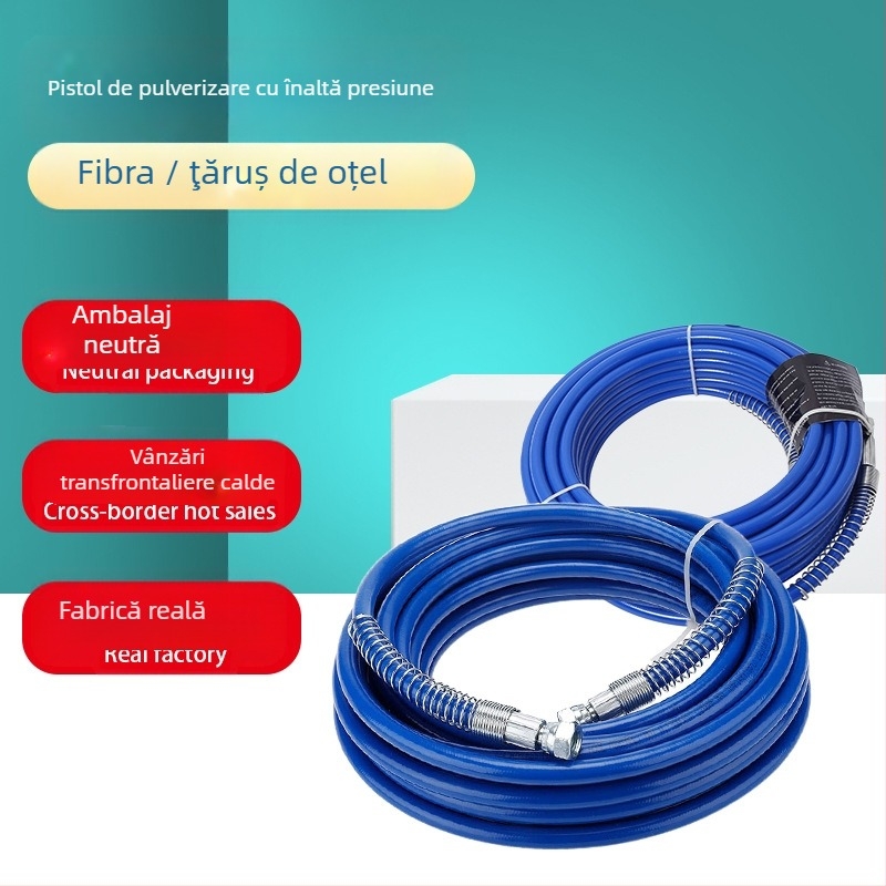 Țeavă de înaltă presiune pentru mașini de pulverizat fără aer, cu armare din fibră și sârmă de oțel, rezistentă la explozie, pentru accesorii de pulverizare