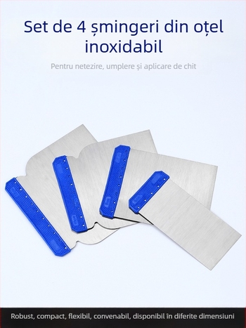 Cuțit de glet din oțel inoxidabil și racletă pentru retușuri de vopsea auto