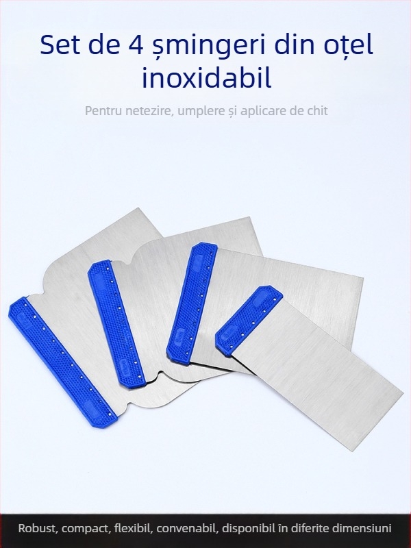 Cuțit de glet din oțel inoxidabil și racletă pentru retușuri de vopsea auto