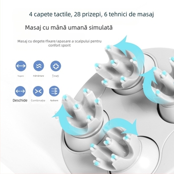 Masajer pentru cap pentru animale de companie, cu curățarea scalpului pisicilor și masaj la puncte de acupunctură – masajer electric cu tentacule, IK-T1, încărcare, control computerizat, 3 trepte, vibrație