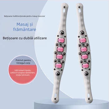 Masajor pentru întreg corpul cu bile, dispozitiv de slăbire, tijă de frământare a abdomenului, acoperă talia, spatele, picioarele, umerii și gâtul, perie meridiană; lansat vara 2024; Brand: Other
