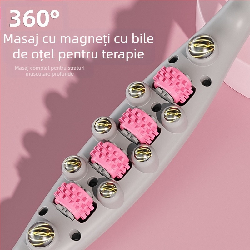 Masajor pentru întreg corpul cu bile, dispozitiv de slăbire, tijă de frământare a abdomenului, acoperă talia, spatele, picioarele, umerii și gâtul, perie meridiană; lansat vara 2024; Brand: Other