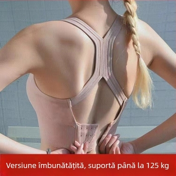 Top sport din nylon pentru torace, fără bretele, cupă 3/4, model mediu, respirant și cu absorbție de transpirație, pentru femei