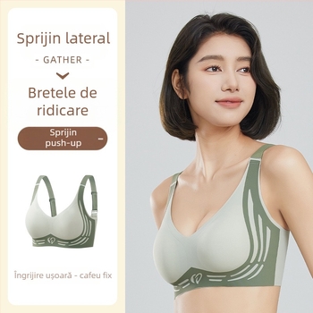Sutien sport fără cusături, cupă completă, material nylon, respirabil, fără sârmă