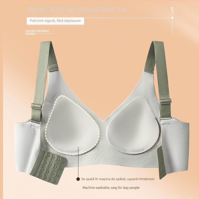 Sutien sport fără cusături, cupă completă, material nylon, respirabil, fără sârmă