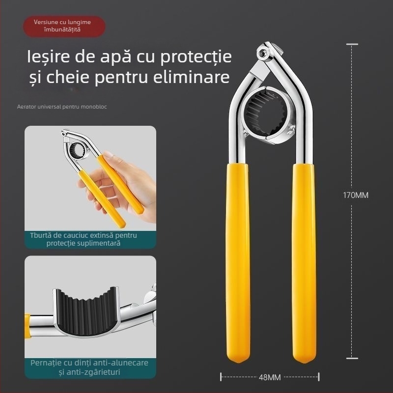 Cheie ABS pentru aeratorul robinetului de bucătărie - demontare a filtrului