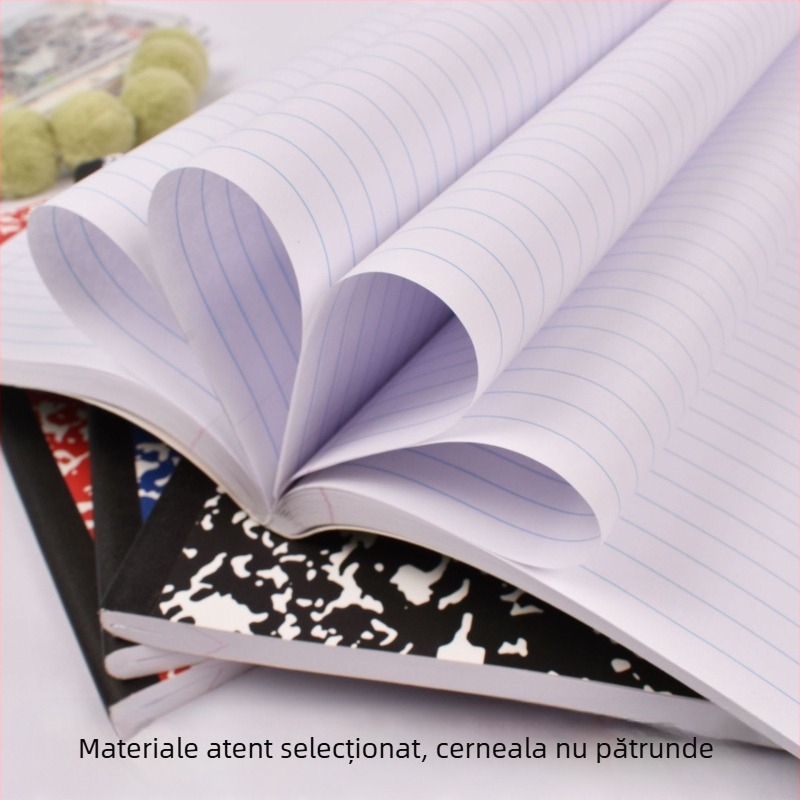 Caiet cu cusătură, copertă moale, hârtie offset dublă, 55 g, 100-200 pagini
