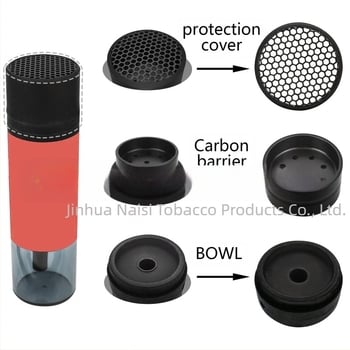 Cupă Shisha detașabilă – Acessoriu portabil pentru casă și mașină; material: aliaj de aluminiu + sticlă; imprimare logo disponibil; personalizare