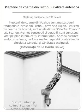 Pieptene din corn natural, cu pernă de aer, pentru păr lung — masaj la scalp meridian