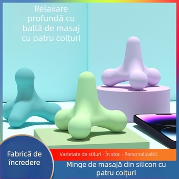 Minge miofascială pentru masaj cu design cu patru colțuri – silicon, neinflabilă, pentru relaxare musculară la umeri și talpă, reabilitare
