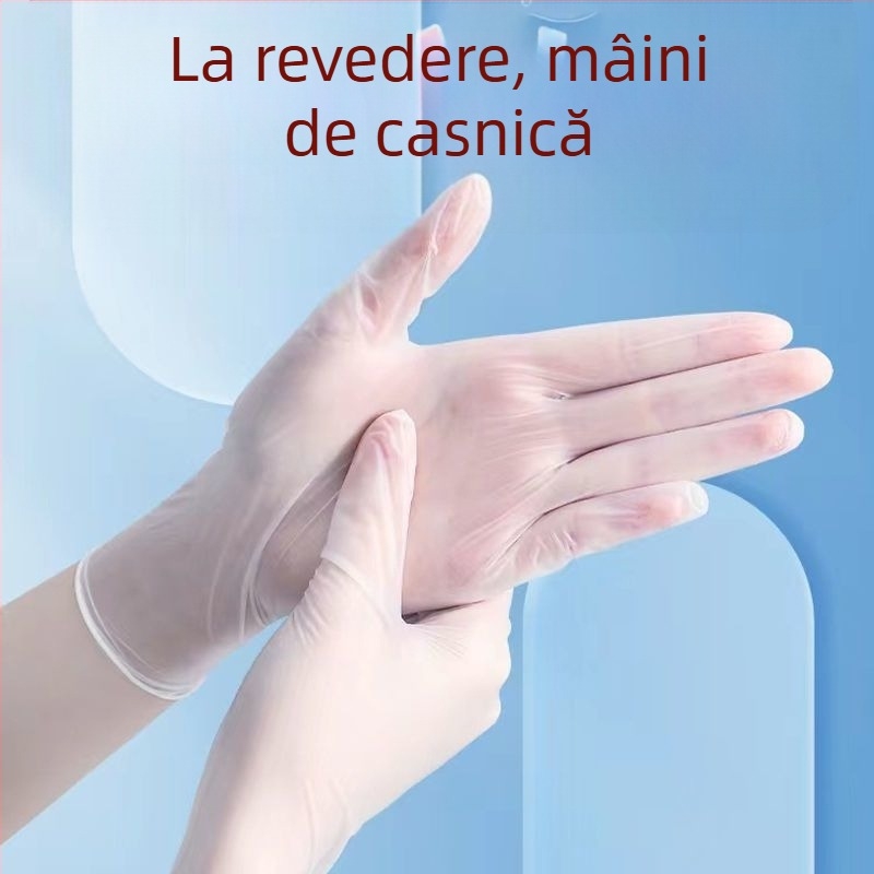 Mănuși de unică folosință, din TPE, cu grosime sporită, pentru catering și bucătărie, antiderapante, cu logo imprimat