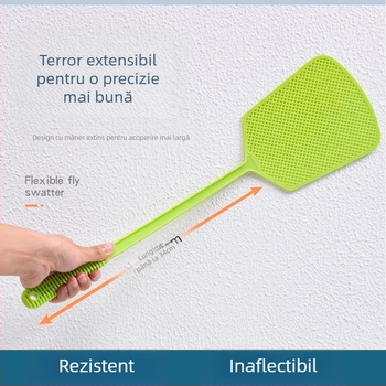 Lovitor de muște din plastic, cu mâner extensibil, durabil, pentru muște și țânțari, utilizare manuală