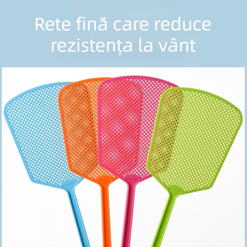 Lovitor de muște din plastic, cu mâner extensibil, durabil, pentru muște și țânțari, utilizare manuală