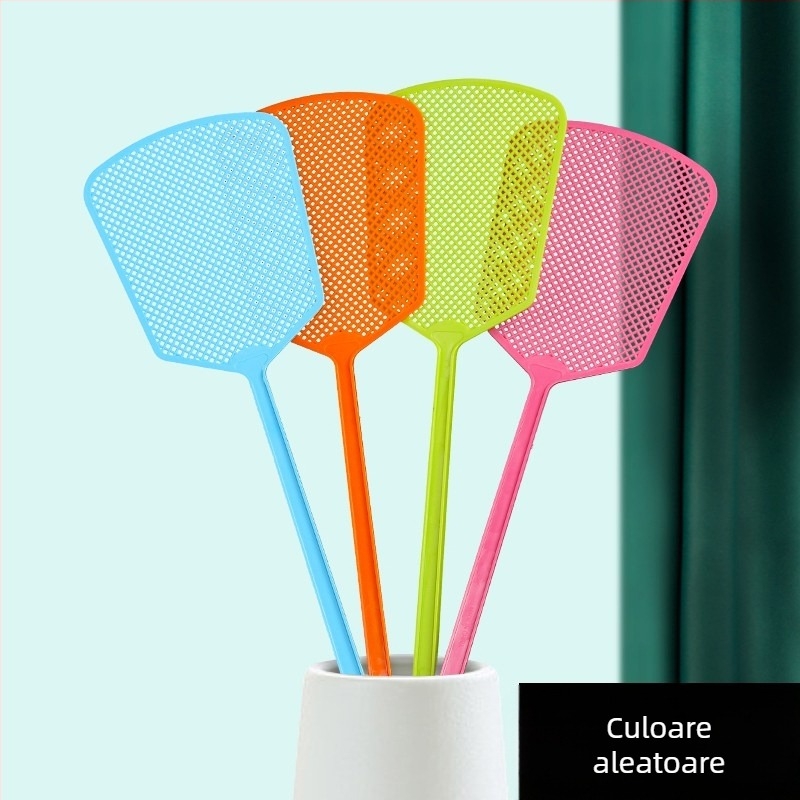 Lovitor de muște din plastic, cu mâner extensibil, durabil, pentru muște și țânțari, utilizare manuală