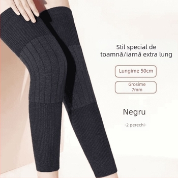 Încălzire unisex pentru genunchi și gleznă, căptușită cu fleece, căldură din cașmir, pentru adulți