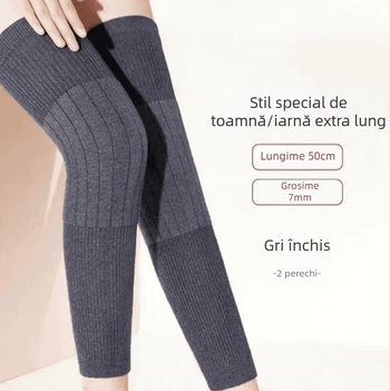 Încălzire unisex pentru genunchi și gleznă, căptușită cu fleece, căldură din cașmir, pentru adulți