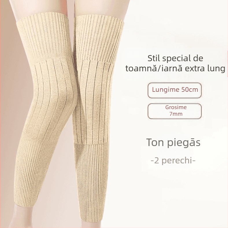 Încălzire unisex pentru genunchi și gleznă, căptușită cu fleece, căldură din cașmir, pentru adulți