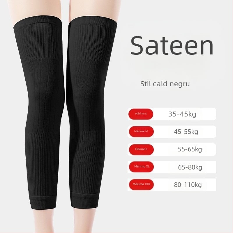 Încălzire unisex pentru genunchi și gleznă, căptușită cu fleece, căldură din cașmir, pentru adulți