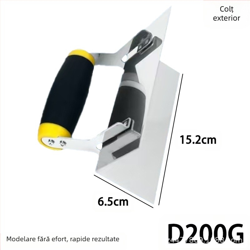 Unealtă din oțel inoxidabil cu unghiuri duale pentru colțuri interioare/exterioare, tencuială și chit; modele D200, D300, D200S, D300S