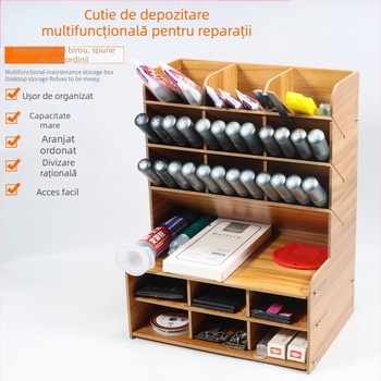 Raft din lemn pentru depozitare șurubelnițe, organizator multifuncțional pentru unelte de reparații telefoane mobile și banc de lucru