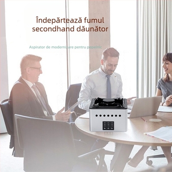 Scrumieră ceramică inteligentă cu purificator de aer cu ioni negativ pentru uz casnic — elimină mirosurile, alimentare USB, filtrare HEPA, funcționare silențioasă, flux de aer 51–150 m3/h, potrivită pentru 11–20 m2