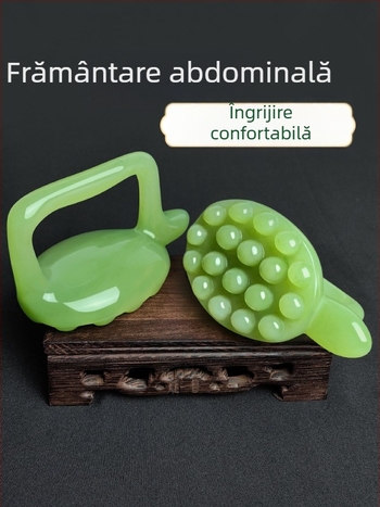 Bat de acupuncură pentru masaj abdominal cu perie de meridiane și placă pentru puncte de acupuncție – instrument din rășină (95 g)