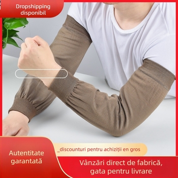 Șorț cu mâneci pentru bucătărie, mâneci elastice tricotate lungi, utilizare anti-murdărire, mărime liberă, stil simplu