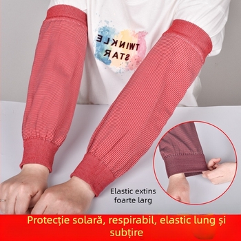 Șorț cu mâneci pentru bucătărie, mâneci elastice tricotate lungi, utilizare anti-murdărire, mărime liberă, stil simplu