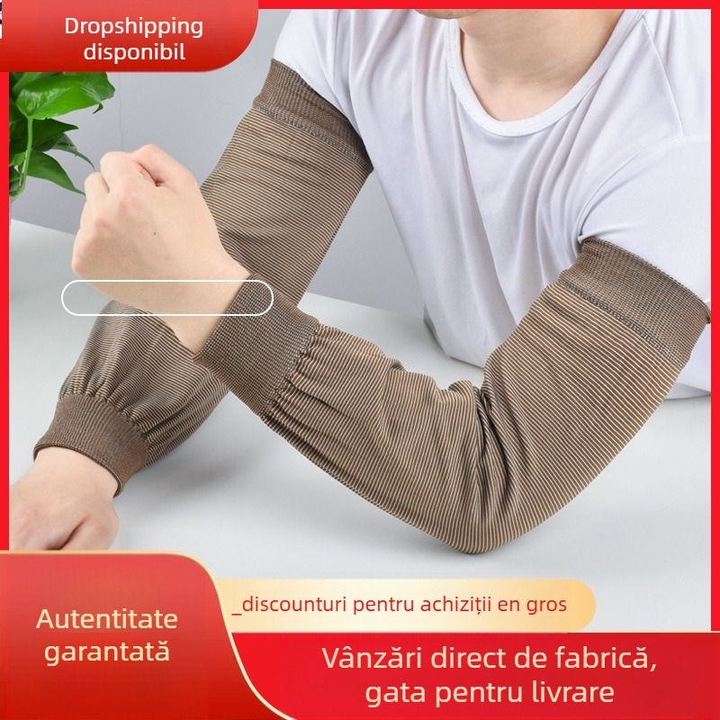 Șorț cu mâneci pentru bucătărie, mâneci elastice tricotate lungi, utilizare anti-murdărire, mărime liberă, stil simplu