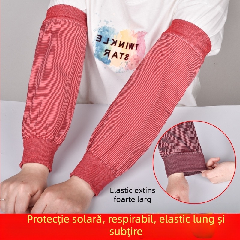 Șorț cu mâneci pentru bucătărie, mâneci elastice tricotate lungi, utilizare anti-murdărire, mărime liberă, stil simplu