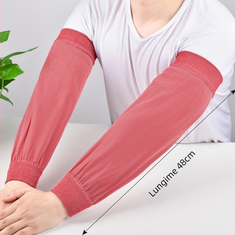 Șorț cu mâneci pentru bucătărie, mâneci elastice tricotate lungi, utilizare anti-murdărire, mărime liberă, stil simplu