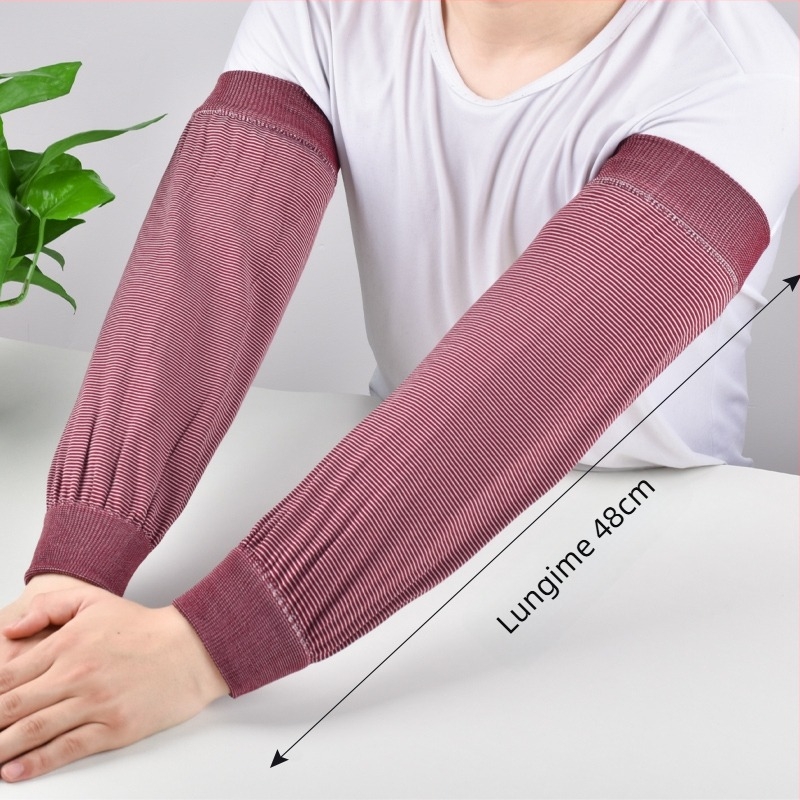 Șorț cu mâneci pentru bucătărie, mâneci elastice tricotate lungi, utilizare anti-murdărire, mărime liberă, stil simplu