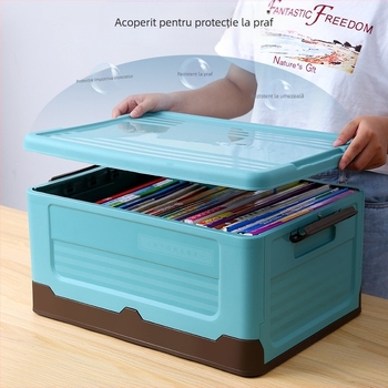 Cutie de depozitare pliabilă pentru cărți, haine și jucării – material PP, multifuncțională, mobilă, model W5151/W5152/W5153, pentru studiu, dormitor și sufragerie.