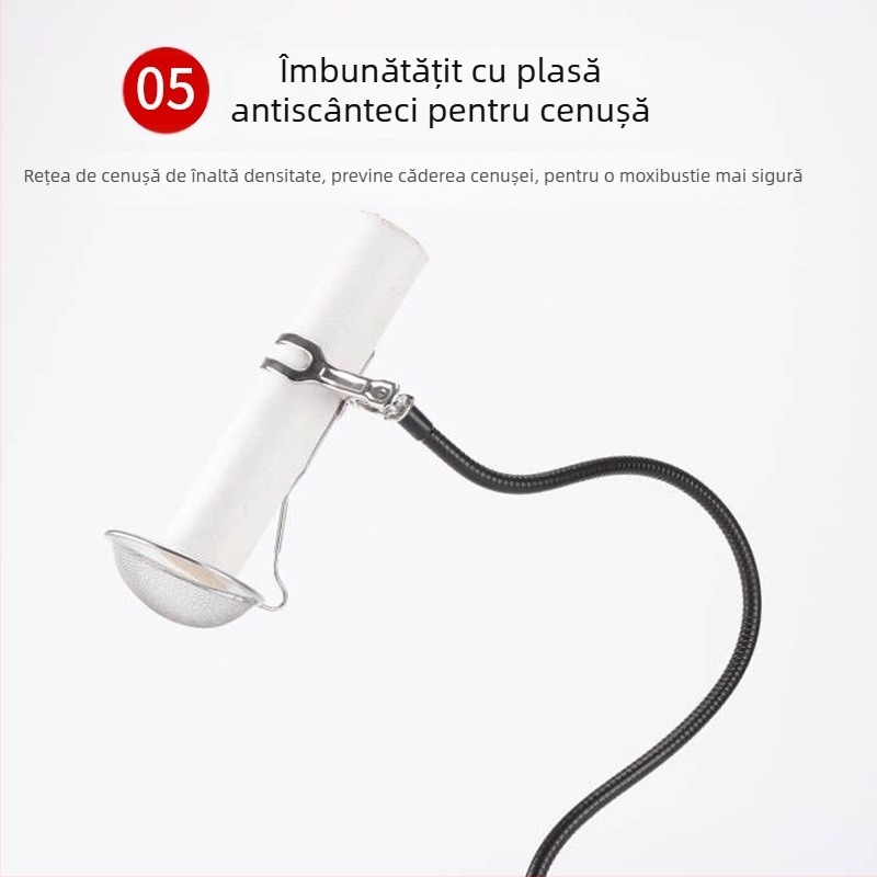 Dispozitiv de moxibuzion cald cu suport de birou și clips, design familial, oțel inoxidabil, 300 g, brand Ancient style han ai
