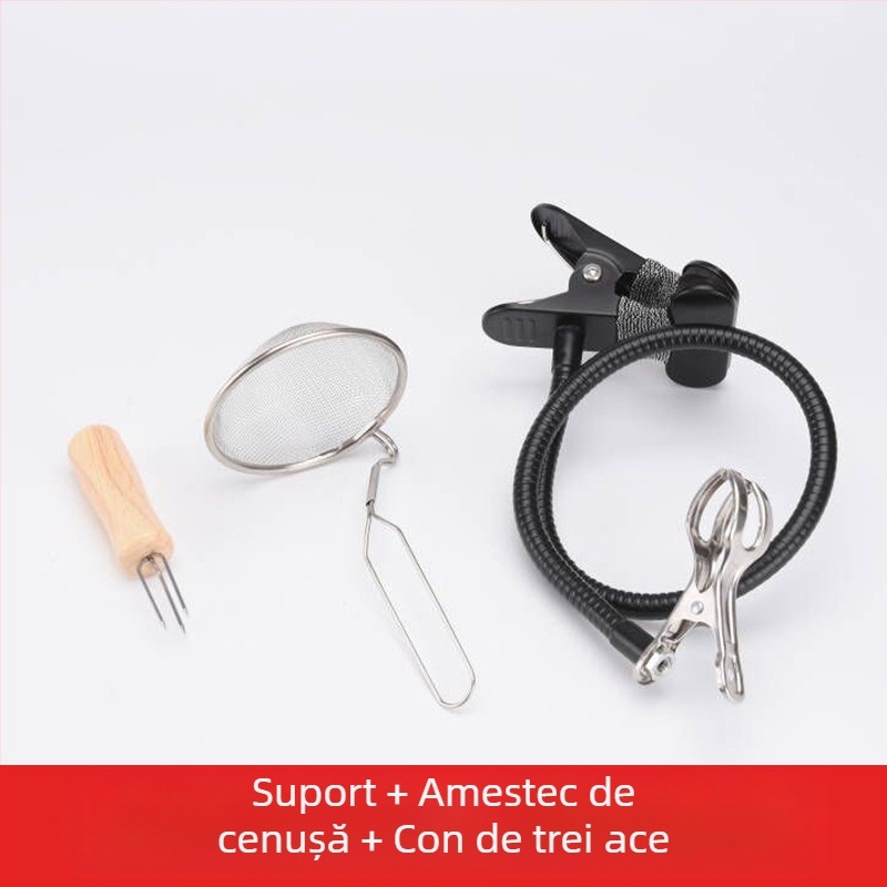 Dispozitiv de moxibuzion cald cu suport de birou și clips, design familial, oțel inoxidabil, 300 g, brand Ancient style han ai