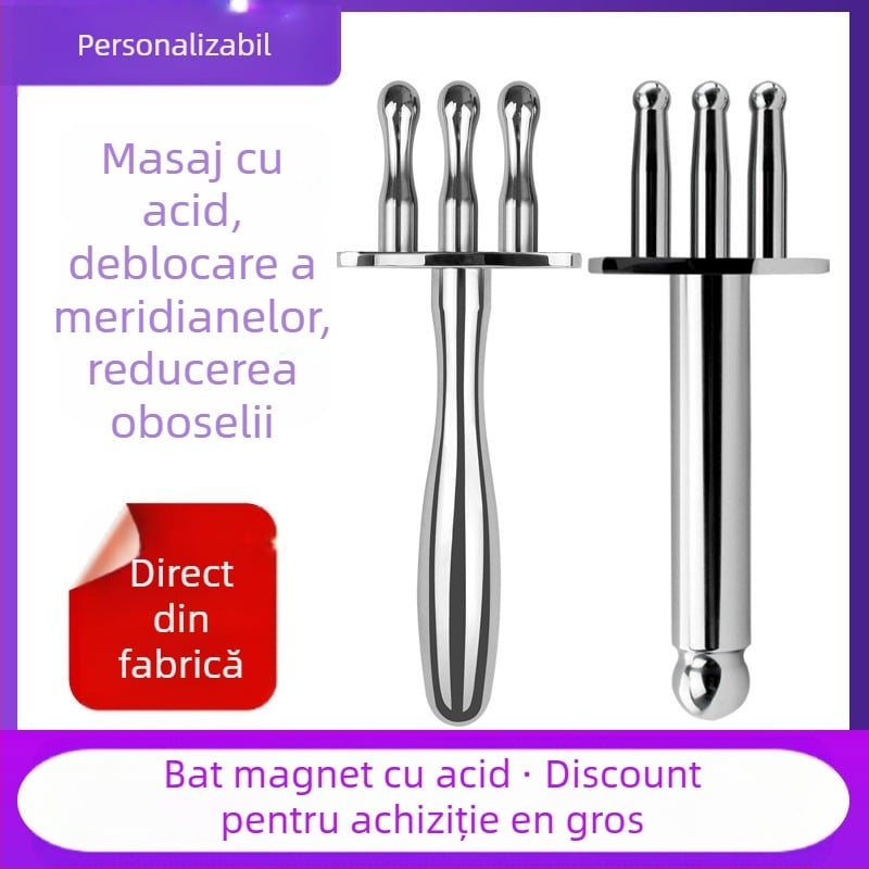 anisa Furculă magnetică de masaj pentru meridiane — terapie acupoint cu două și trei arcuri, capete rotunde de masaj pentru gât, spate, talie și picioare
