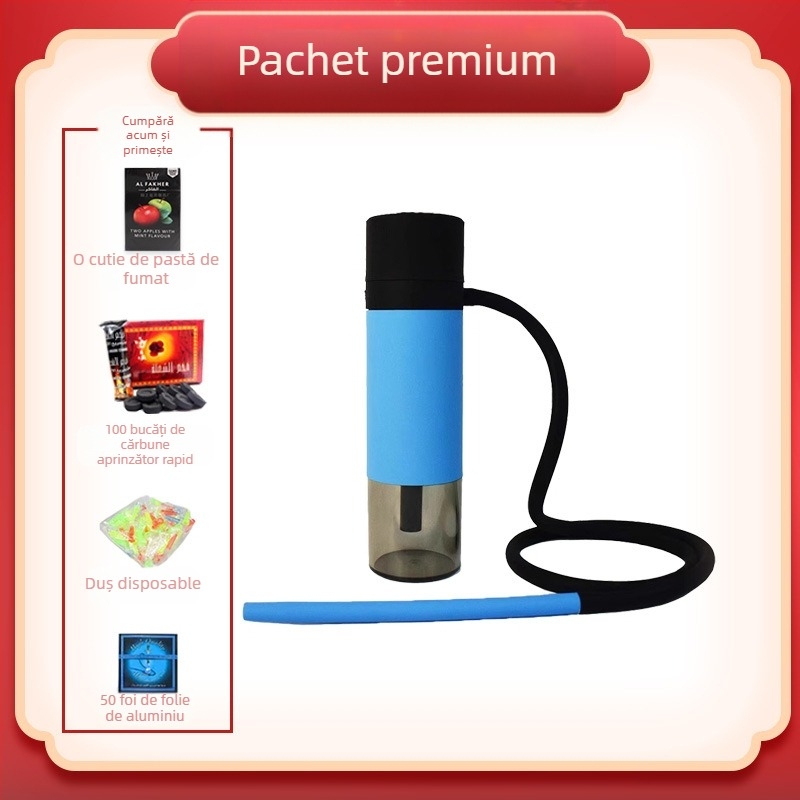 Pipă de apă Shisha Portabilă Demontabilă — Set Complet Lavabil