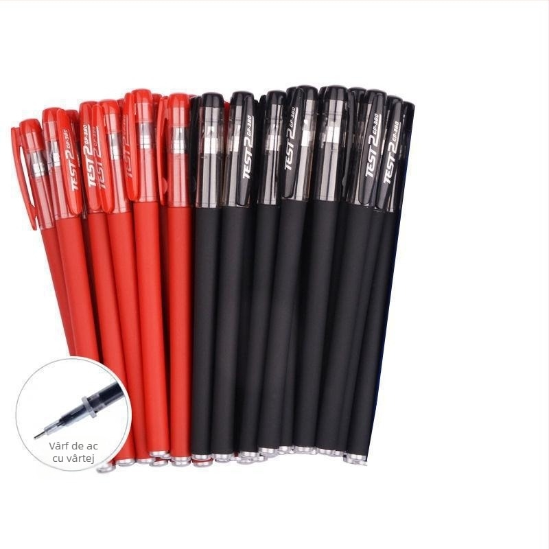 Pix biro cu bilă, finisaj mat neutru pentru elevi — cerneală roșie și albastră, instrument de scris potrivit examenelor (Origine: Altul; Brand: Altul; Imprimare logo: Nu)