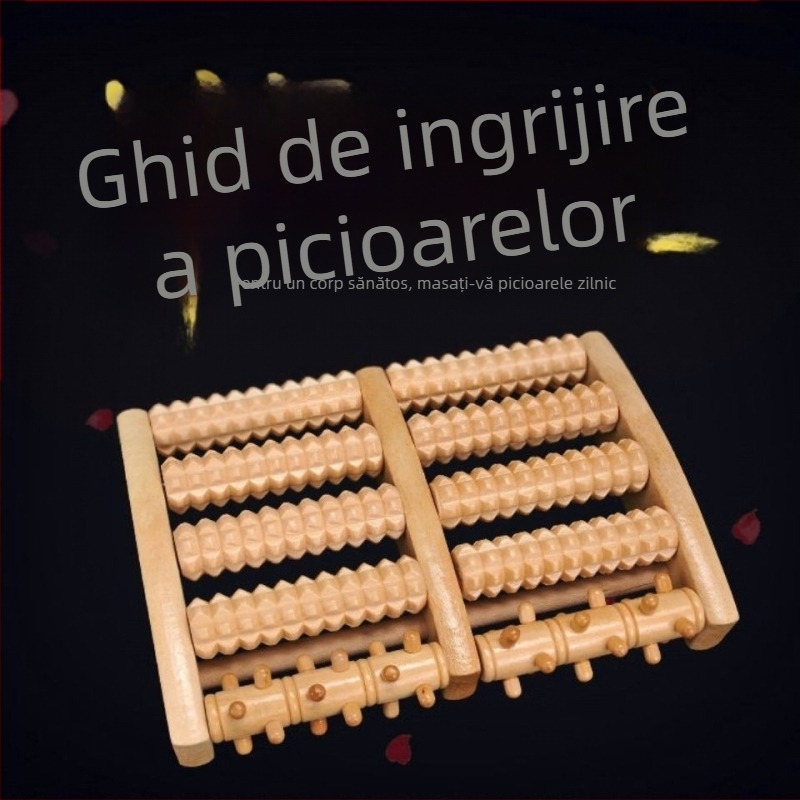 Masajor pentru picioare cu role în patru rânduri și mărgele magnetice, corp din plastic, 460 g, potrivit pentru fitness și masaj de sănătate