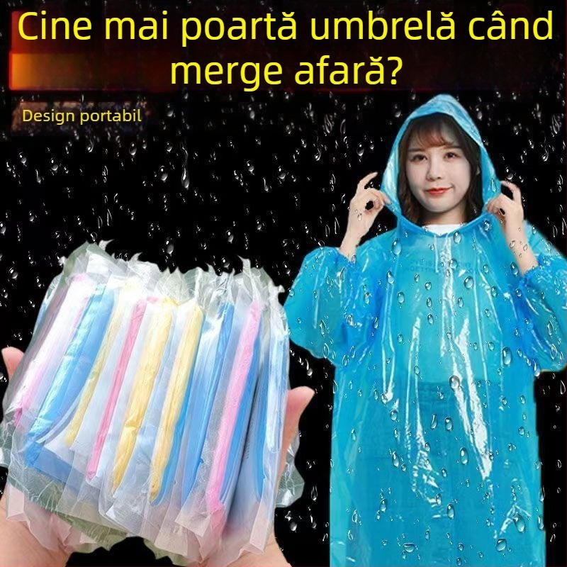 Poncho de ploaie din PVC, subțire, cu adeziv PU pentru etanșare, pentru bicicletă și exterior, imprimare logo disponibil