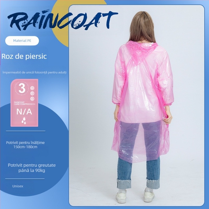 Poncho de ploaie din PVC, subțire, cu adeziv PU pentru etanșare, pentru bicicletă și exterior, imprimare logo disponibil