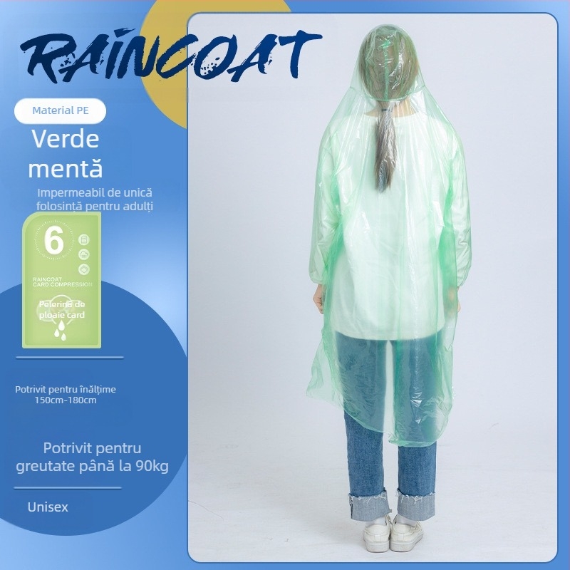 Poncho de ploaie din PVC, subțire, cu adeziv PU pentru etanșare, pentru bicicletă și exterior, imprimare logo disponibil