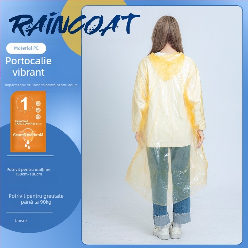 Poncho de ploaie din PVC, subțire, cu adeziv PU pentru etanșare, pentru bicicletă și exterior, imprimare logo disponibil