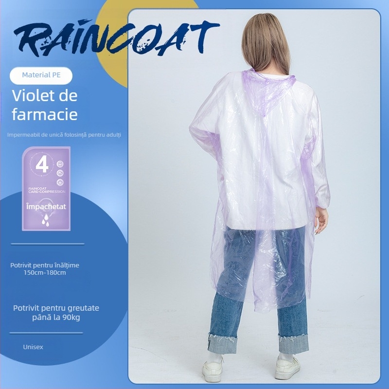 Poncho de ploaie din PVC, subțire, cu adeziv PU pentru etanșare, pentru bicicletă și exterior, imprimare logo disponibil