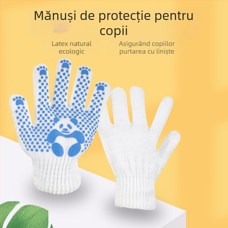 Mănuși de copii din bumbac, rezistente la tăieturi, protecție pentru grădinărit și trageri cu funia, albe, pentru copii 3-12 ani