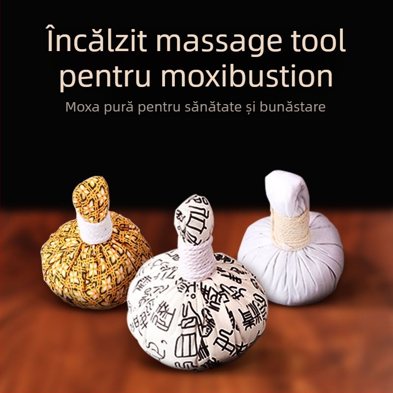 Ruyizhai Bilă de sănătate cu pelin (mugwort), Minge de masaj thailandeză parfumată, Pachet cald de moxibustion, Compres pentru ochi și față, 100 g