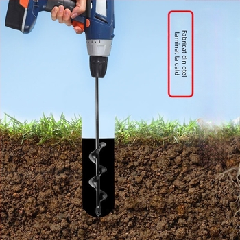Cap de burghiu electric manual pentru găurire în sol cu tijă spirală — afânarea solului, plantarea răsădurilor, perforarea gaurilor și săparea gropilor în seră